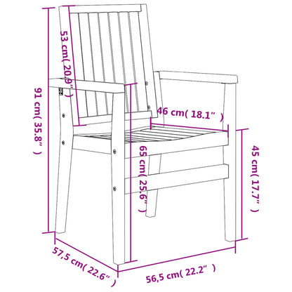 -Delige Tuinset Massief Teakhout 5 80 cm tafellengte
