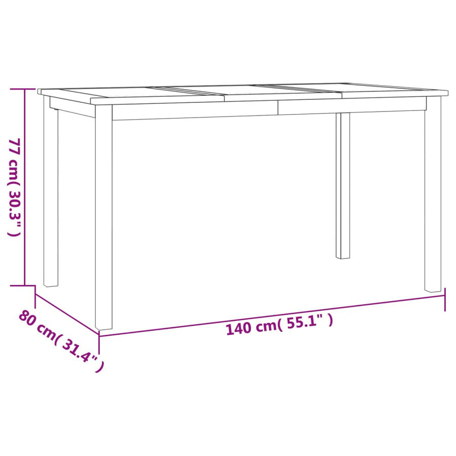 -Delige Tuinset Massief Teakhout 5 140 cm tafellengte
