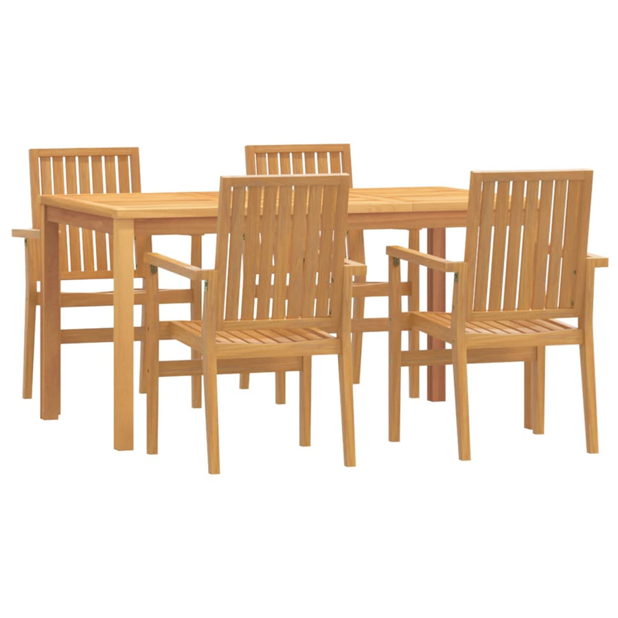 -Delige Tuinset Massief Teakhout 5 150 cm tafellengte