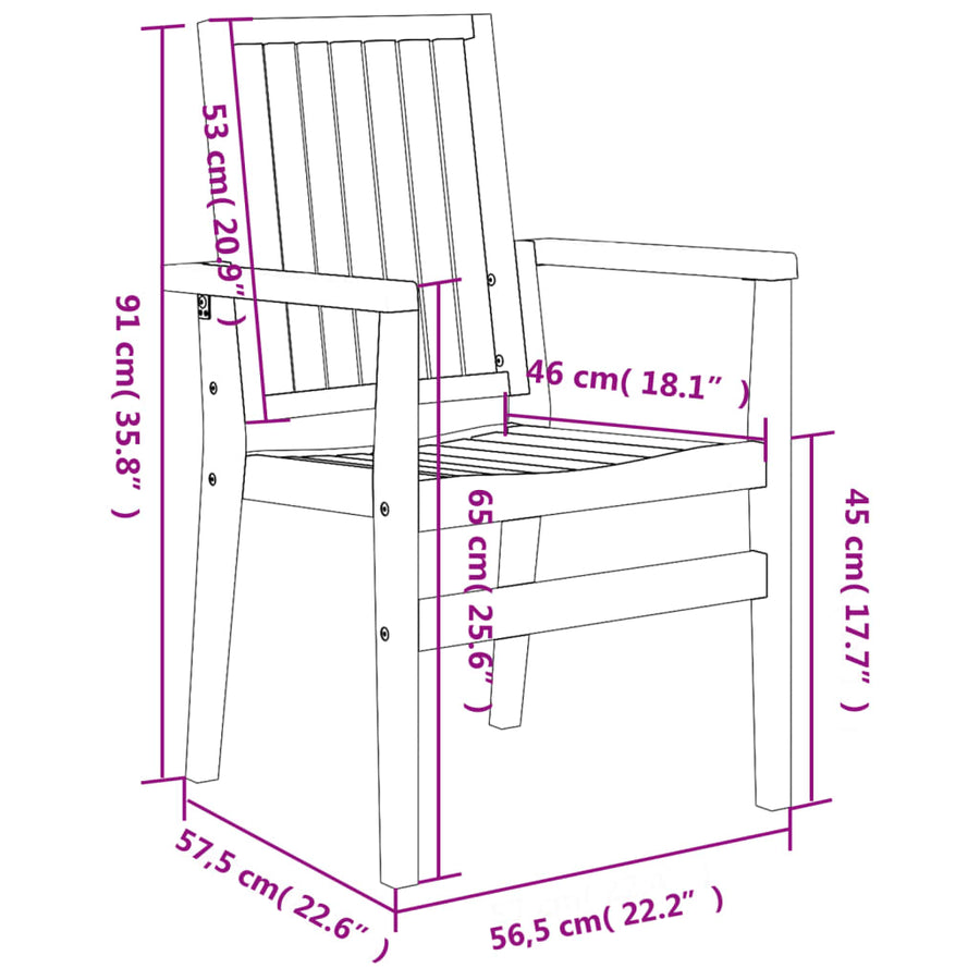 -Delige Tuinset Massief Teakhout 5 150 cm tafellengte