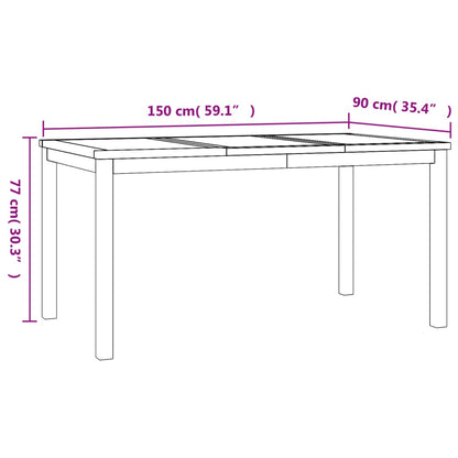 -Delige Tuinset Massief Teakhout 5 150 cm tafellengte