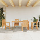 Tuinset massief teakhout 5-delig 150x90x77 cm