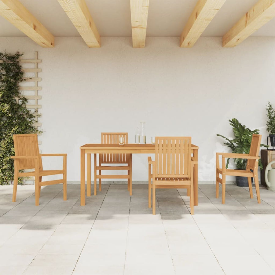 -Delige Tuinset Massief Teakhout 5 150 cm tafellengte