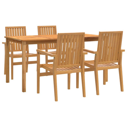 -Delige Tuinset Massief Teakhout 5 160 cm tafellengte