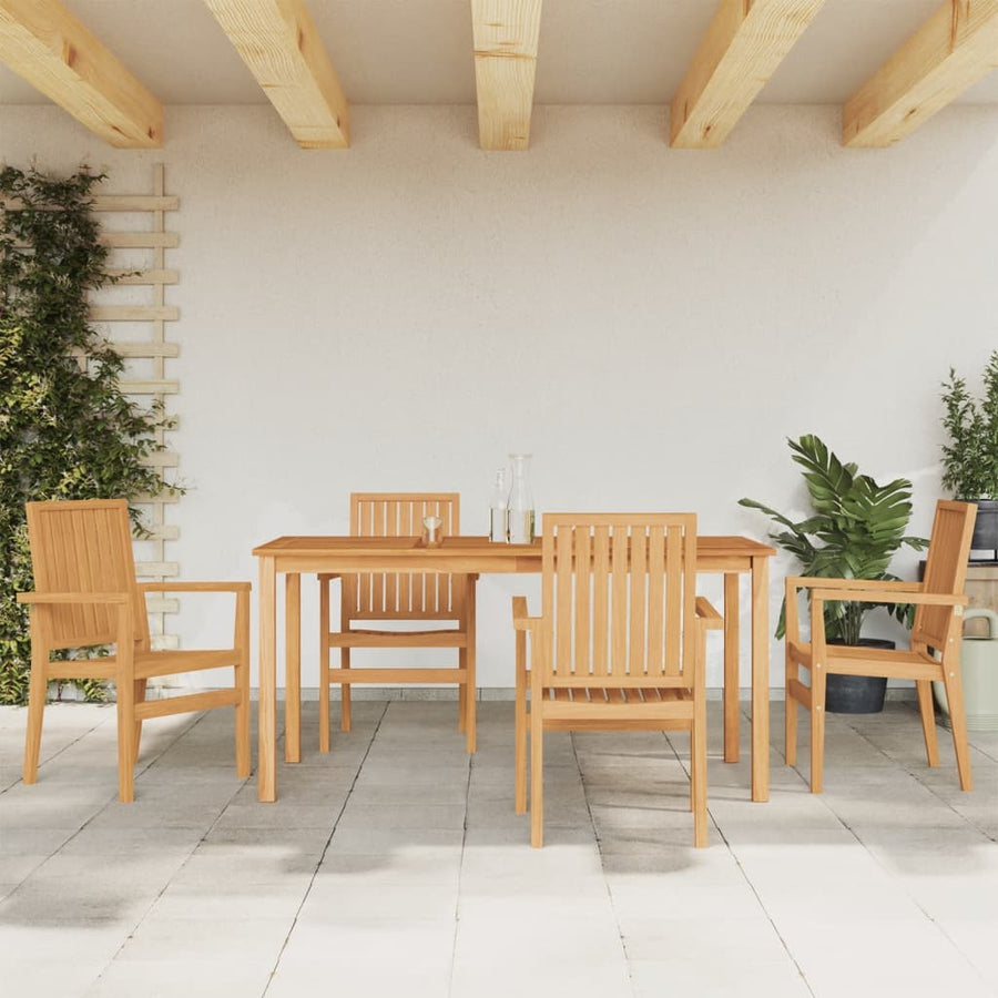 -Delige Tuinset Massief Teakhout 5 160 cm tafellengte