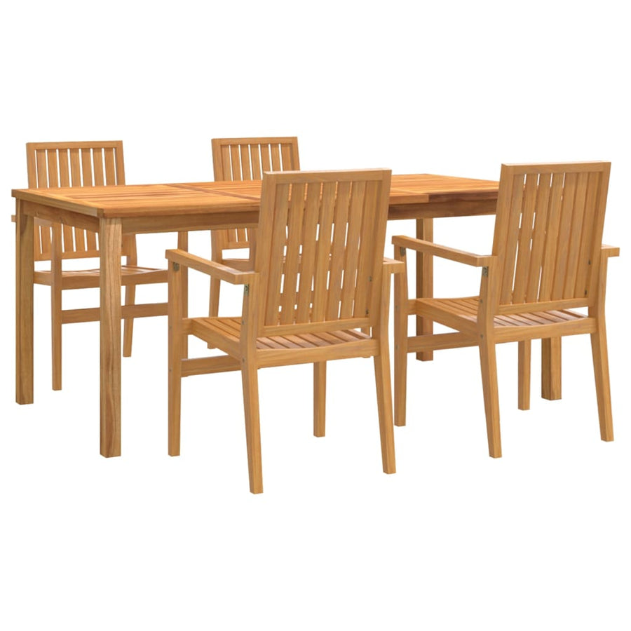 -Delige Tuinset Massief Teakhout 5 180 cm tafellengte