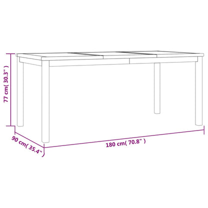 -Delige Tuinset Massief Teakhout 7 180 cm tafellengte