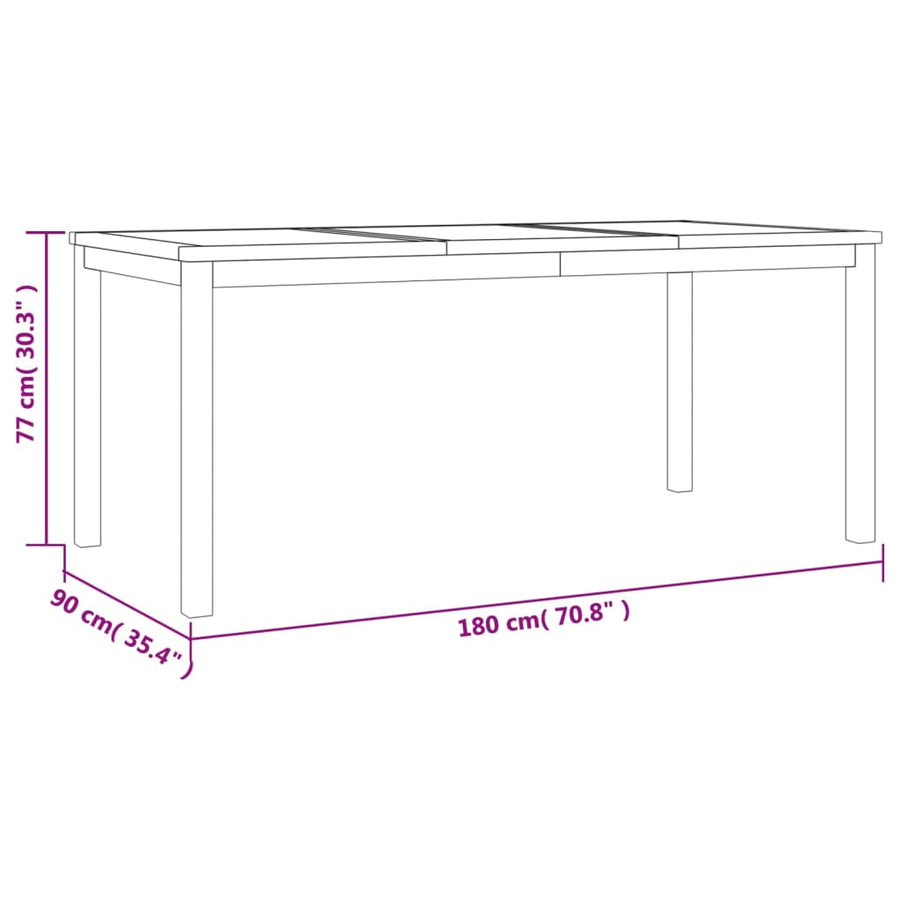 -Delige Tuinset Massief Teakhout 7 180 cm tafellengte