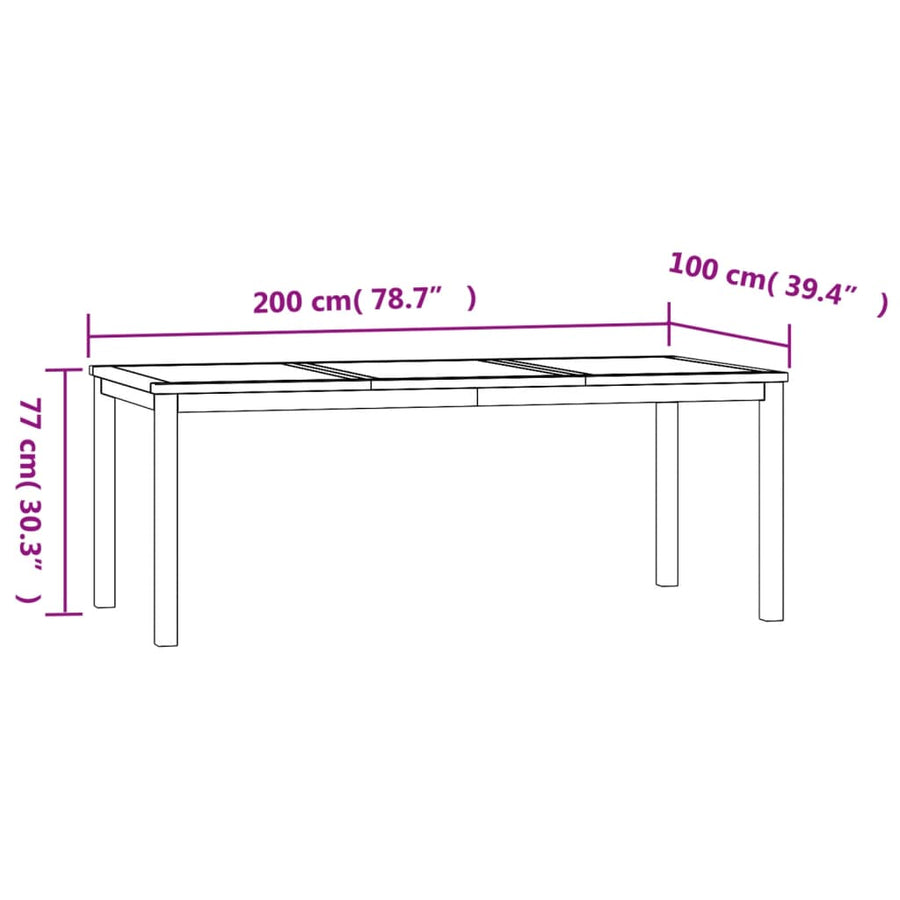-Delige Tuinset Massief Teakhout 7 200 cm tafellengte