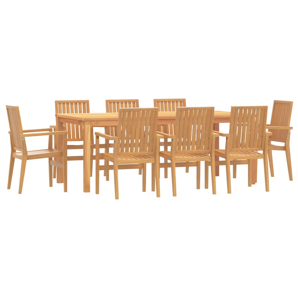 -Delige Tuinset Massief Teakhout 9 200 cm tafellengte