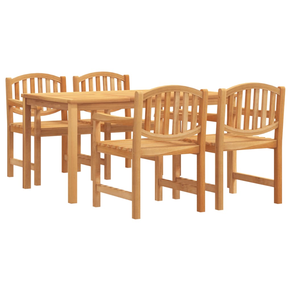 5-Delige Tuinset Massief Teakhout 1 150 cm tafellengte 4x stoel + Tafel
