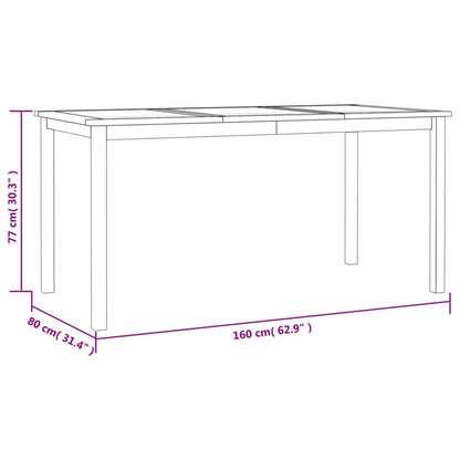 5-Delige Tuinset Massief Teakhout 160 cm tafellengte