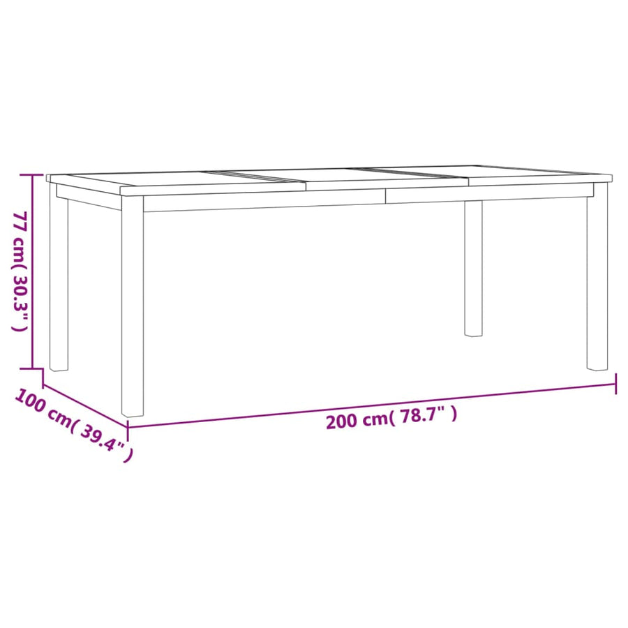 7-Delige Tuinset Massief Teakhout 1 200 cm tafellengte 6x stoel + Tafel