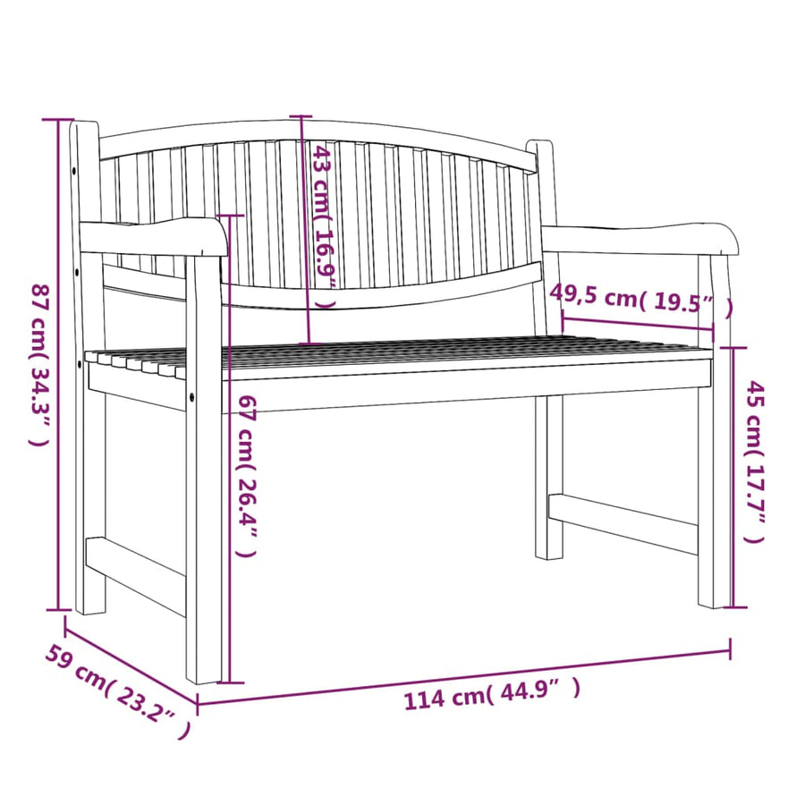 3-Delige Tuinset Massief Teakhout 1 140 cm tafellengte 2x Bank + Tafel