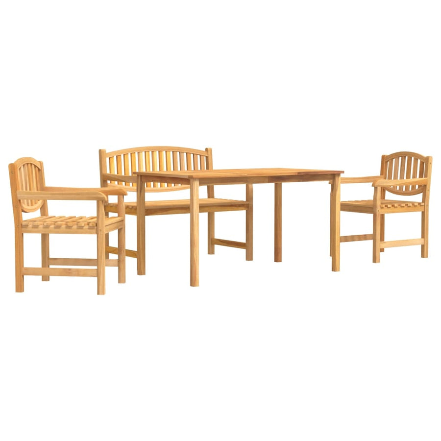 4-Delige Tuinset Massief Teakhout 1 140 cm tafellengte 2x chair + bench + table