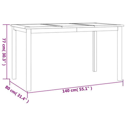 5-Delige Tuinset Massief Teakhout 1 140 cm tafellengte 2x chair + 2x bench + table