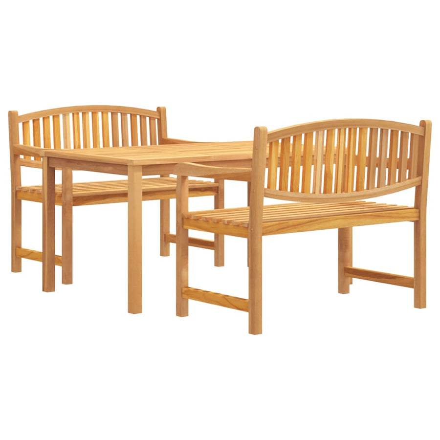 3-Delige Tuinset Massief Teakhout 1 150 cm tafellengte 2x Bank + Tafel