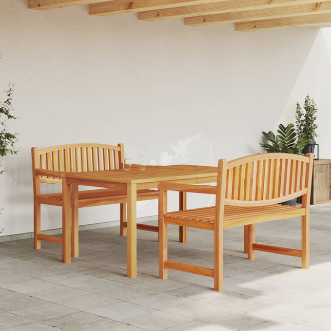 3-Delige Tuinset Massief Teakhout 1 150 cm tafellengte 2x Bank + Tafel