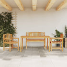 4-Delige Tuinset Massief Teakhout 1 150 cm tafellengte 2x chair + bench + table