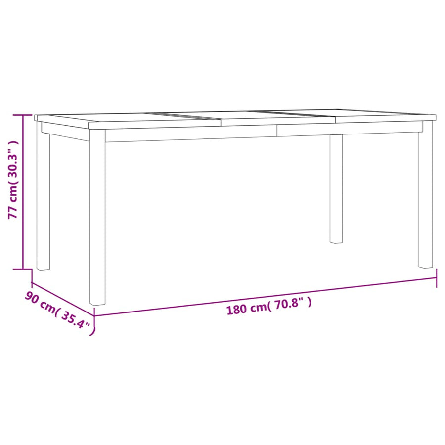 5-Delige Tuinset Massief Teakhout 180 cm tafellengte 2x chair + 2x bench + table