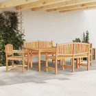 5-Delige Tuinset Massief Teakhout 180 cm tafellengte 2x chair + 2x bench + table