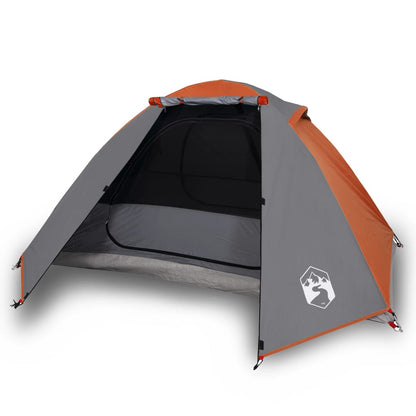 Tent 2-Persoons 224X248X8 Cm 85T Taft Grijs En Oranje orange