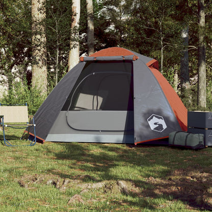 Tent 2-Persoons 224X248X8 Cm 85T Taft Grijs En Oranje orange