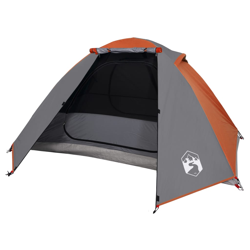 Tent 2-Persoons 224X248X8 Cm 85T Taft Grijs En Oranje orange