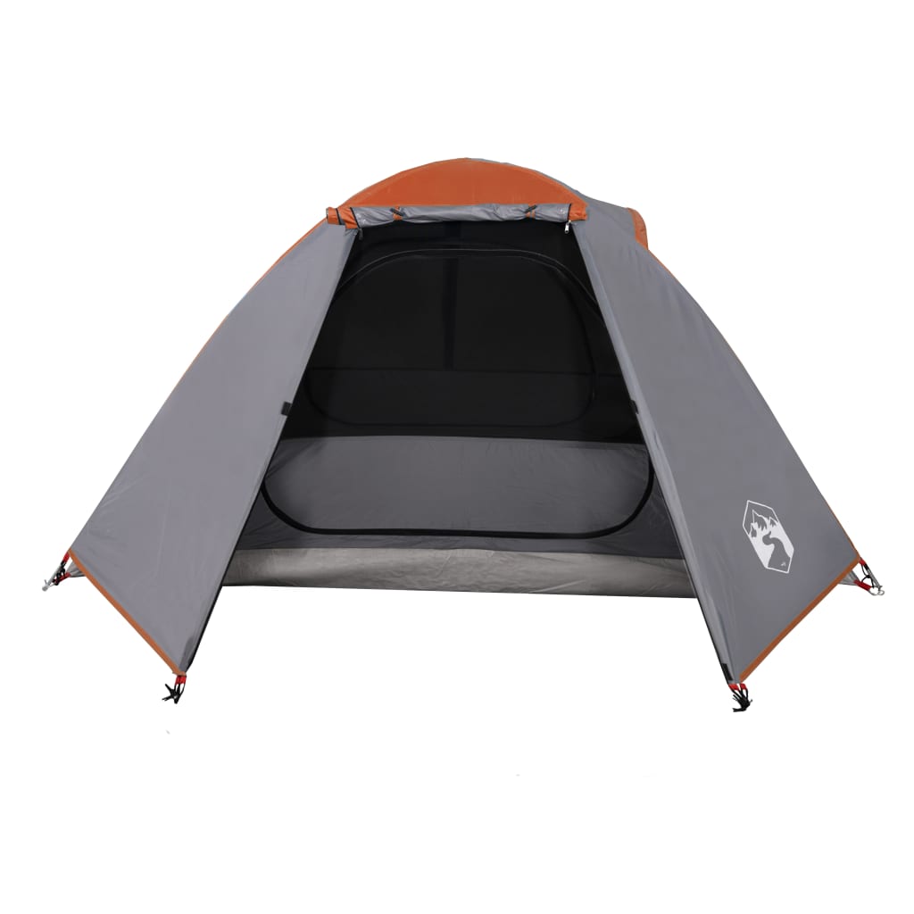 Tent 2-Persoons 224X248X8 Cm 85T Taft Grijs En Oranje orange