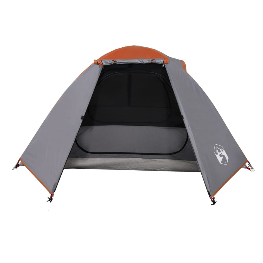 Tent 2-Persoons 224X248X8 Cm 85T Taft Grijs En Oranje orange