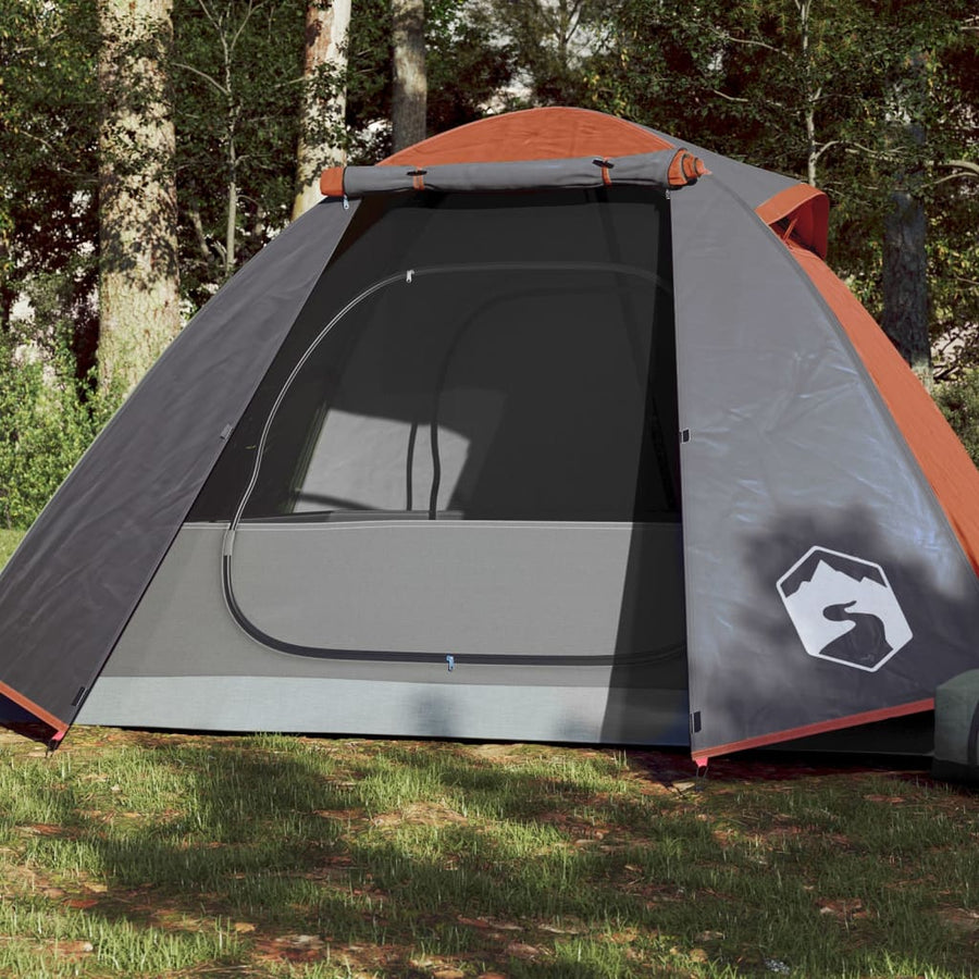 Tent 2-Persoons 224X248X8 Cm 85T Taft Grijs En Oranje orange