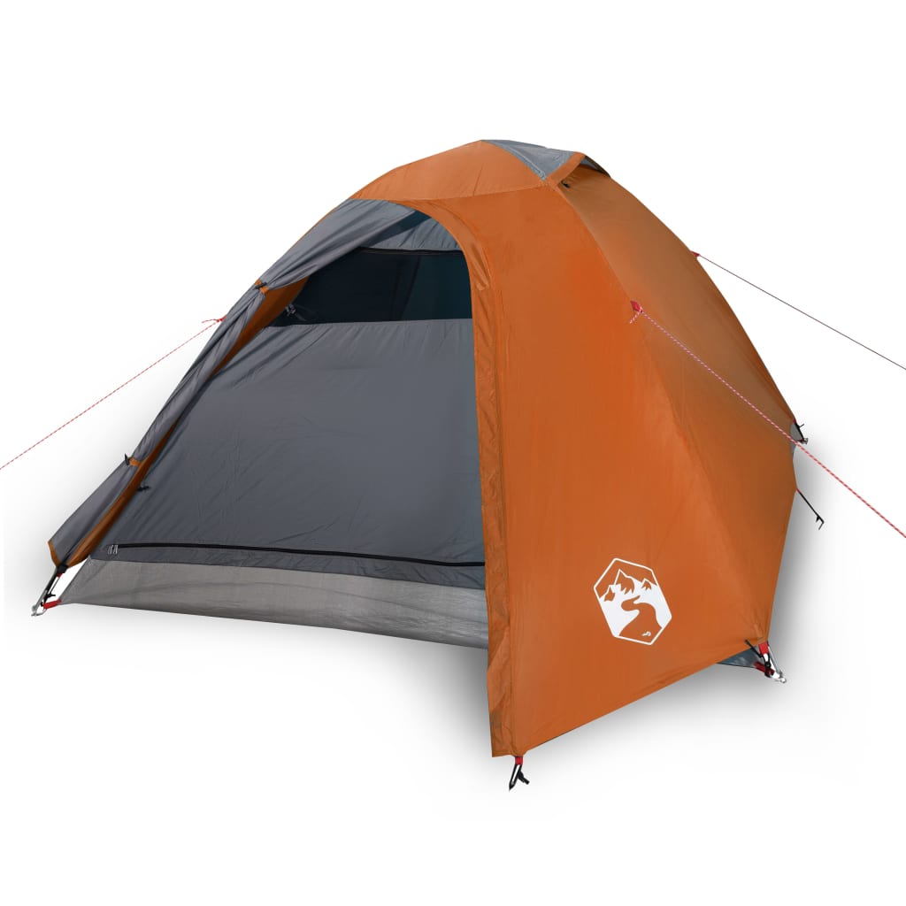 Tent 2-Persoons 85T Taft Grijs En Oranje 264 x 210 x 125 cm orange