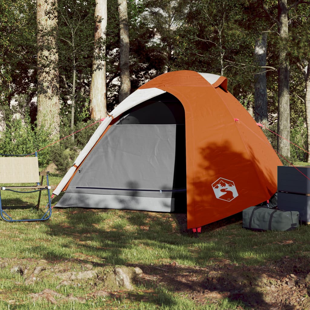 Tent 2-Persoons 85T Taft Grijs En Oranje 264 x 210 x 125 cm orange