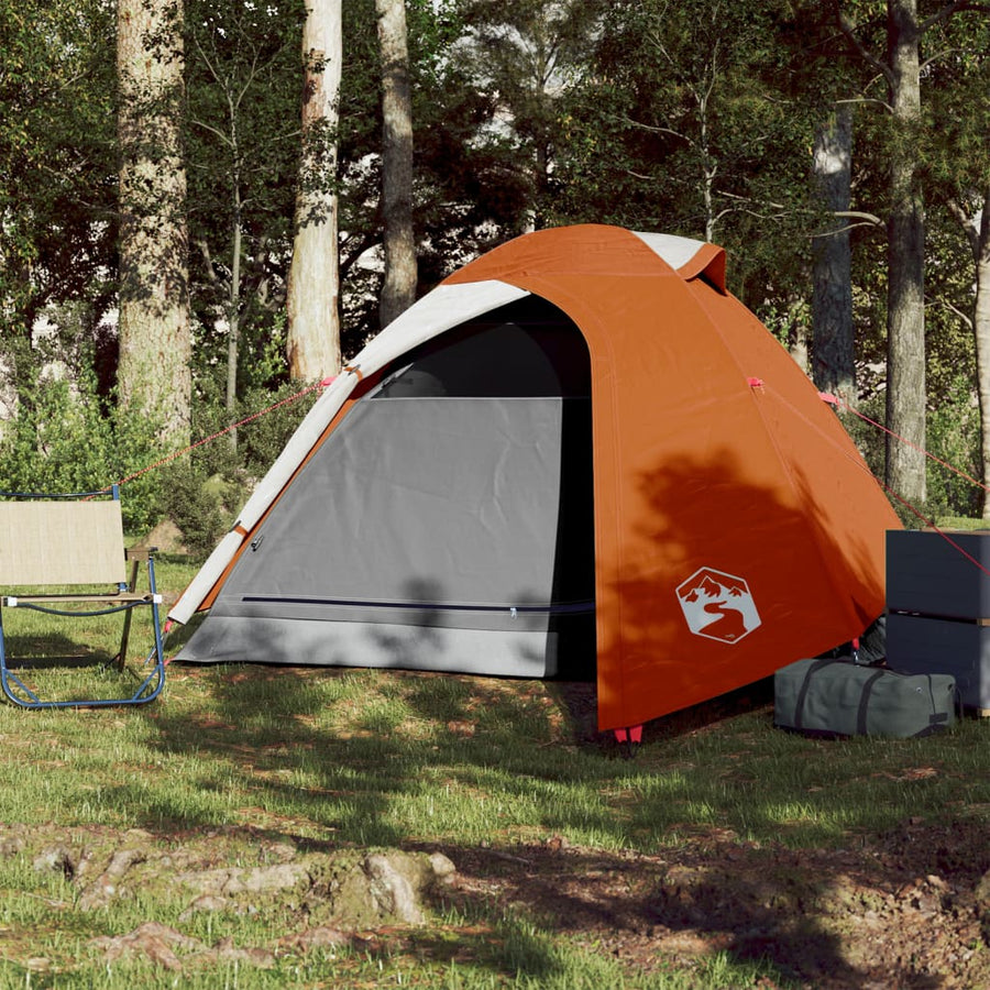 Tent 2-Persoons 85T Taft Grijs En Oranje 264 x 210 x 125 cm orange
