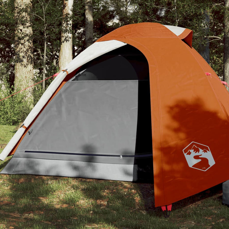 Tent 2-Persoons 85T Taft Grijs En Oranje 264 x 210 x 125 cm orange