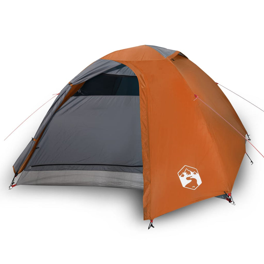 Tent 4-Persoons 85T Taft Grijs En Oranje 267 x 272 x 145 cm orange