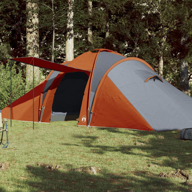 Tent 6-Persoons 576X238X193 Cm 185T Taft Grijs En Oranje