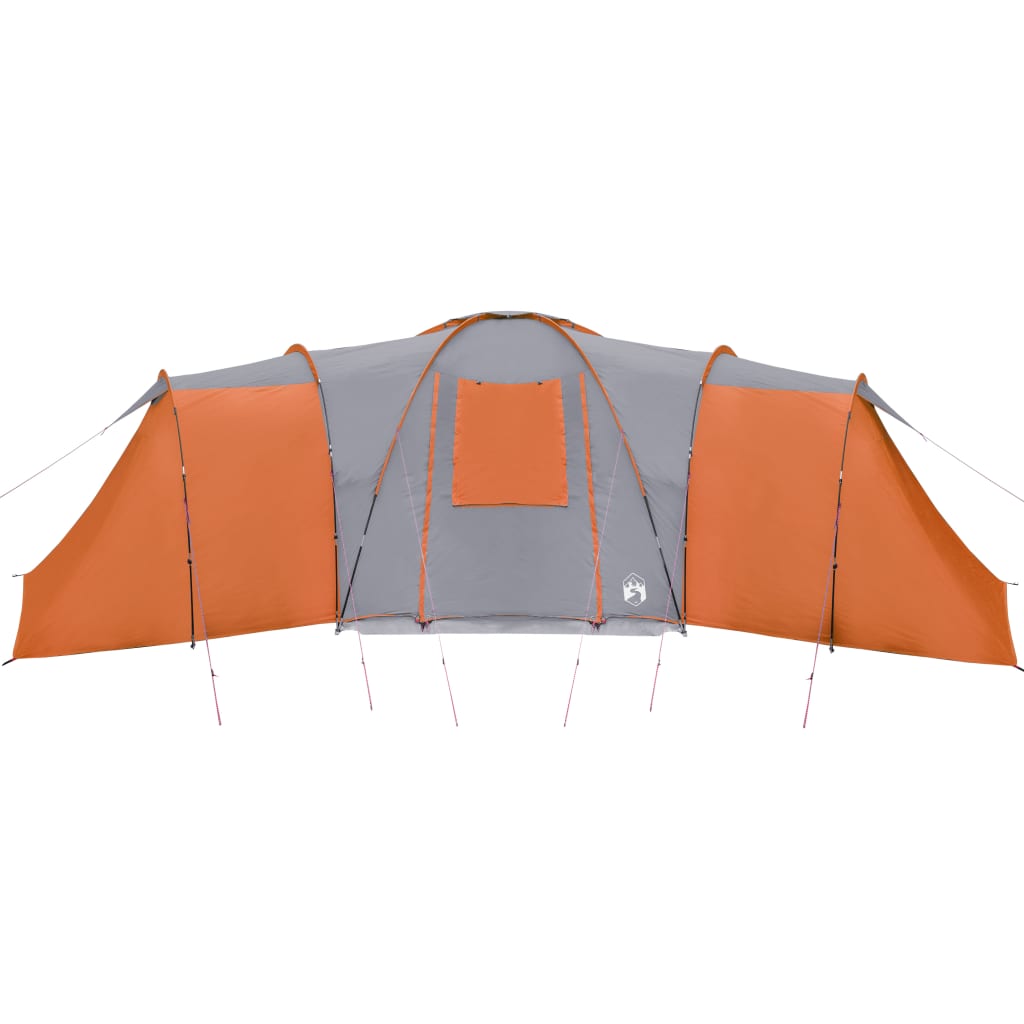 Tent 12-Persoons 840X720X200 Cm 185T Taft Grijs En Oranje