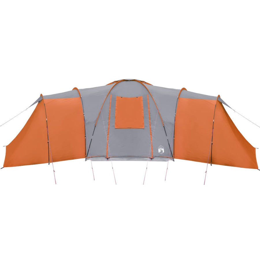 Tent 12-Persoons 840X720X200 Cm 185T Taft Grijs En Oranje