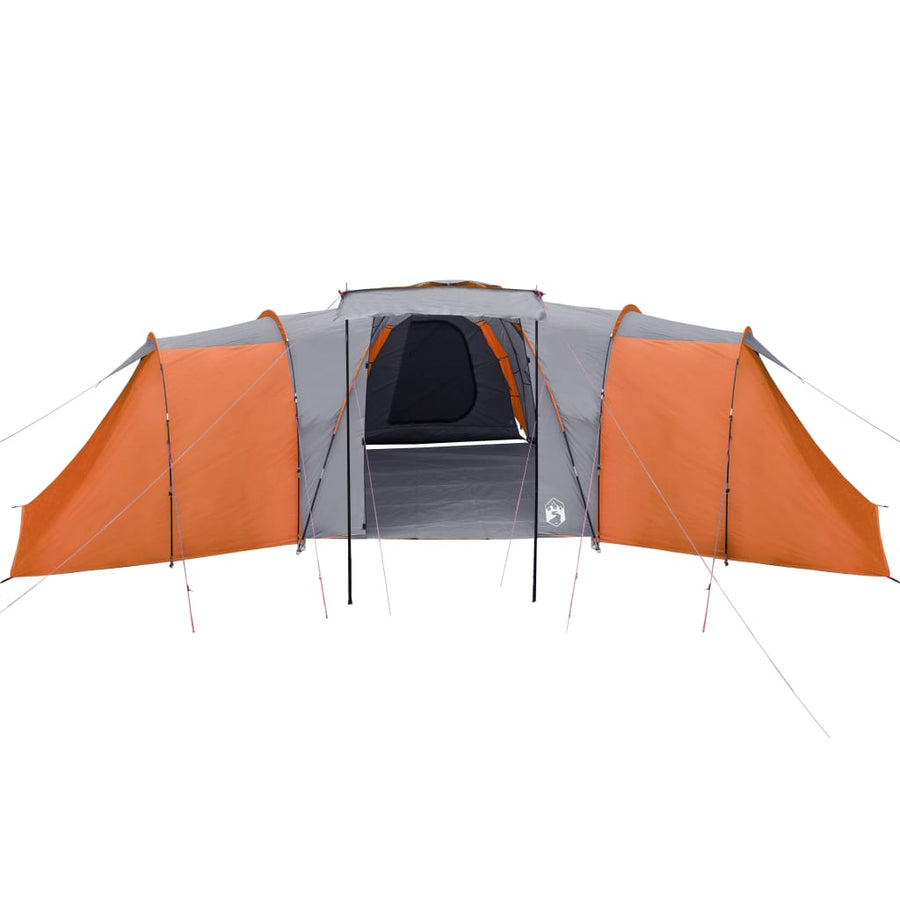 Tent 12-Persoons 840X720X200 Cm 185T Taft Grijs En Oranje