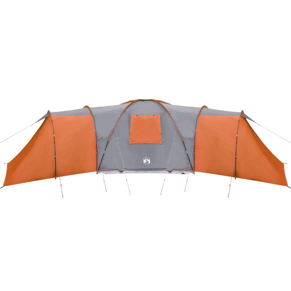 Tent 12-Persoons 840X720X200 Cm 185T Taft Grijs En Oranje