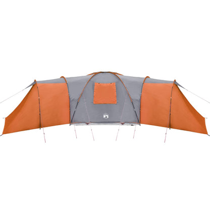 Tent 12-Persoons 840X720X200 Cm 185T Taft Grijs En Oranje
