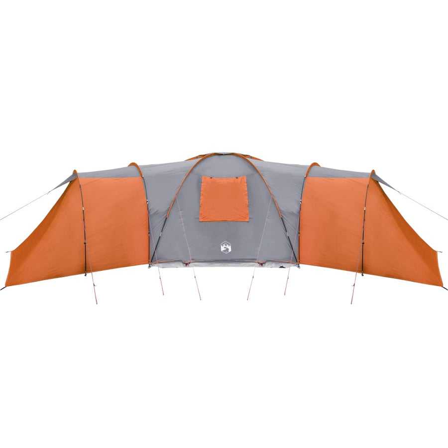 Tent 12-Persoons 840X720X200 Cm 185T Taft Grijs En Oranje