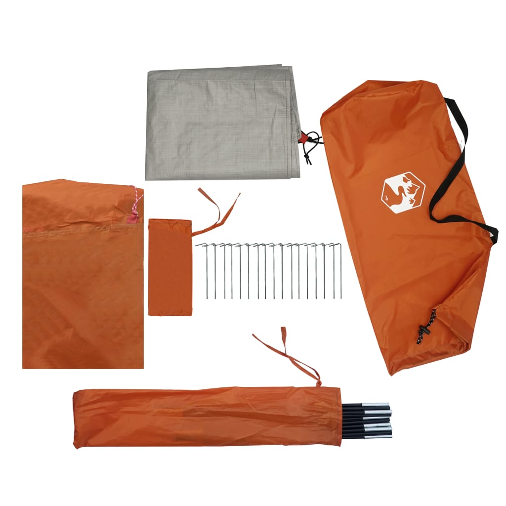 Tent 4-Persoons 85T Taft Grijs En Oranje 300 x 250 x 132 cm orange