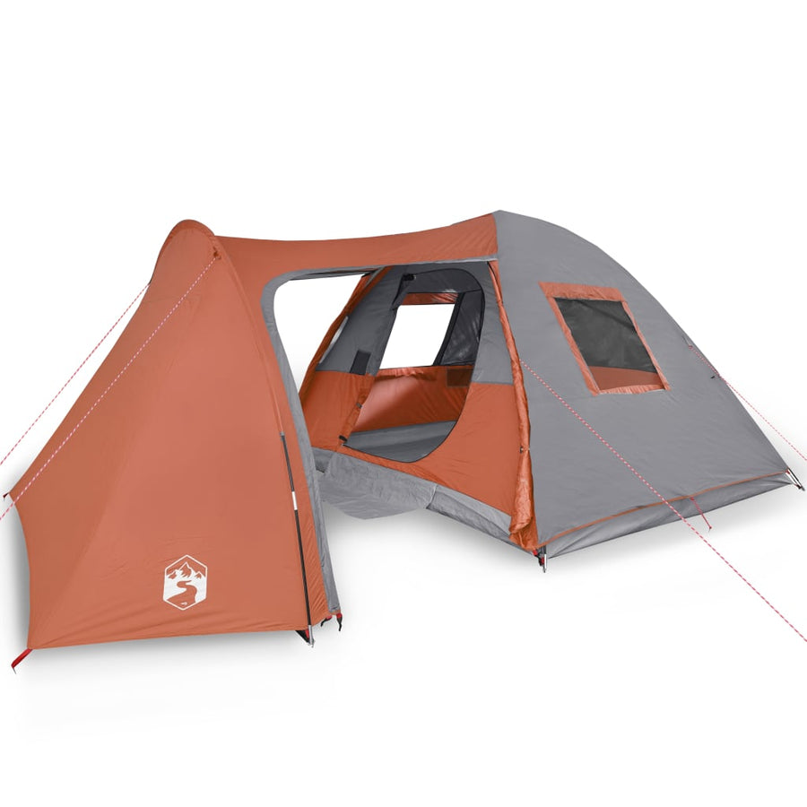 Tent 6-Persoons 466X342X200 Cm 185T Taft Grijs En Oranje
