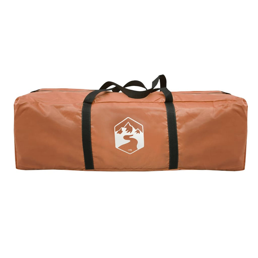 Tent 6-Persoons 466X342X200 Cm 185T Taft Grijs En Oranje