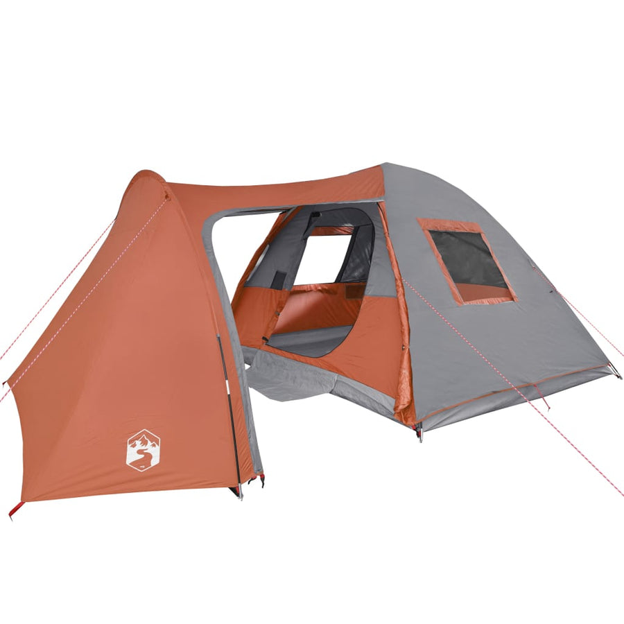 Tent 6-Persoons 466X342X200 Cm 185T Taft Grijs En Oranje