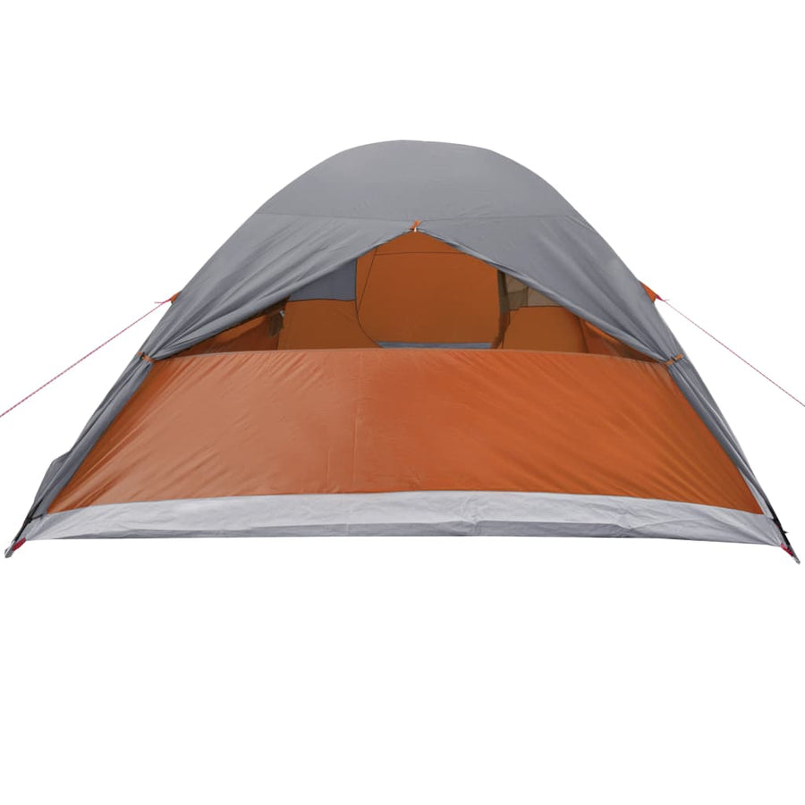 Tent 6-Persoons 466X342X200 Cm 185T Taft Grijs En Oranje