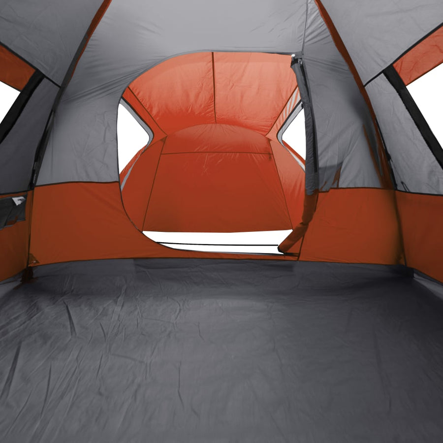 Tent 6-Persoons 466X342X200 Cm 185T Taft Grijs En Oranje