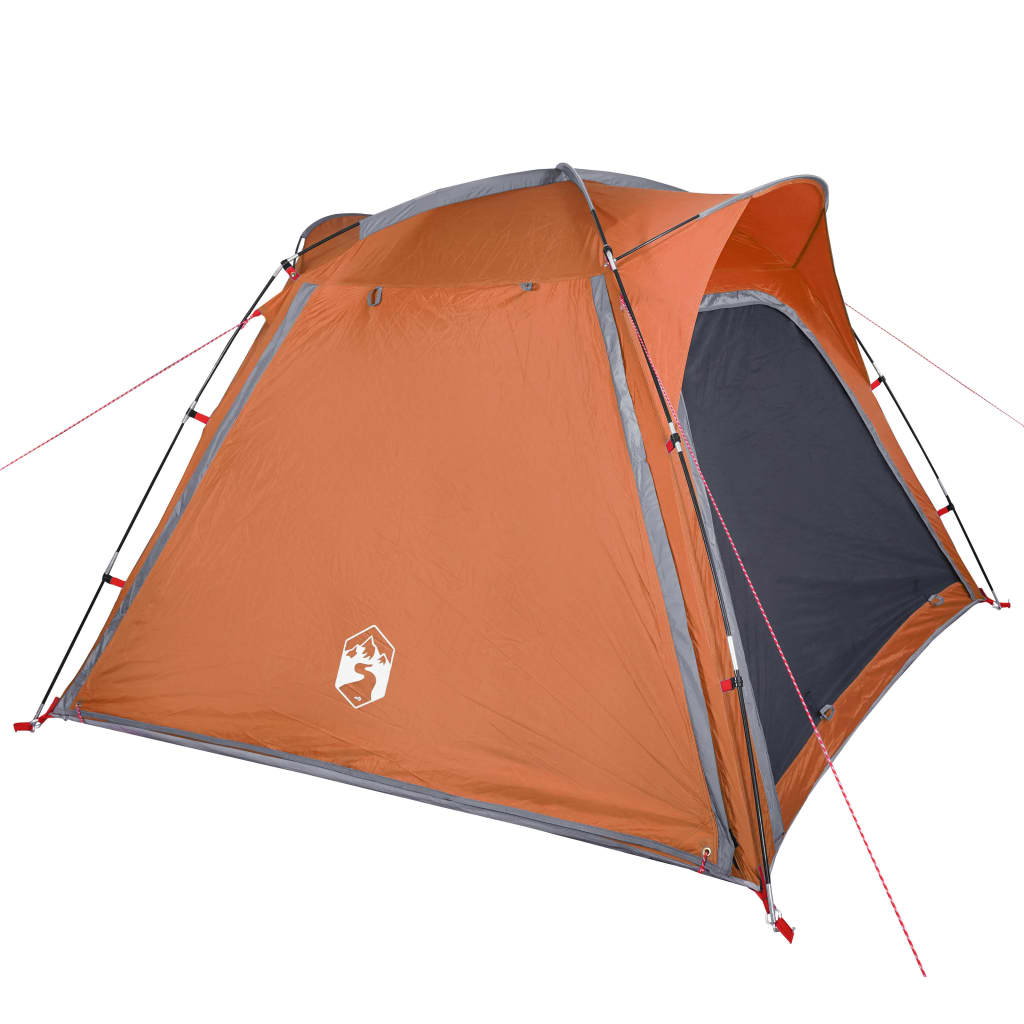 Tent 4-Persoons 240X221X160 Cm 185T Taft Grijs En Oranje